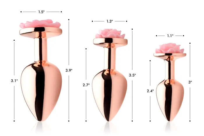 Anal XR Brands Booty Sparks Pink Rose Gold Anal Plug