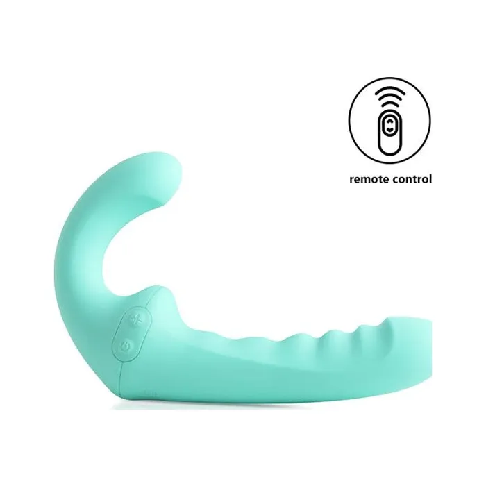 Arosum Female Sex Toys | VibraTwin Rechargeable Come Hither Strapless Strap On with Remote