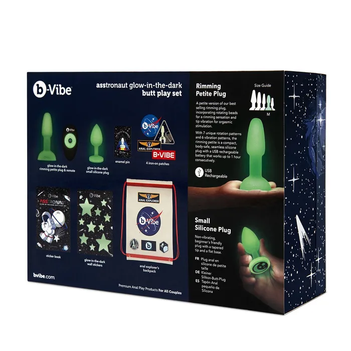 B Vibe Female Sex Toys | B Vibrator Asstronaut Glow In The Dark Butt Play Set
