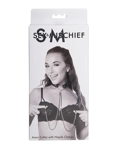 Couples Sportsheets International Sex Mischief Amor Collar Wnipple Clamps
