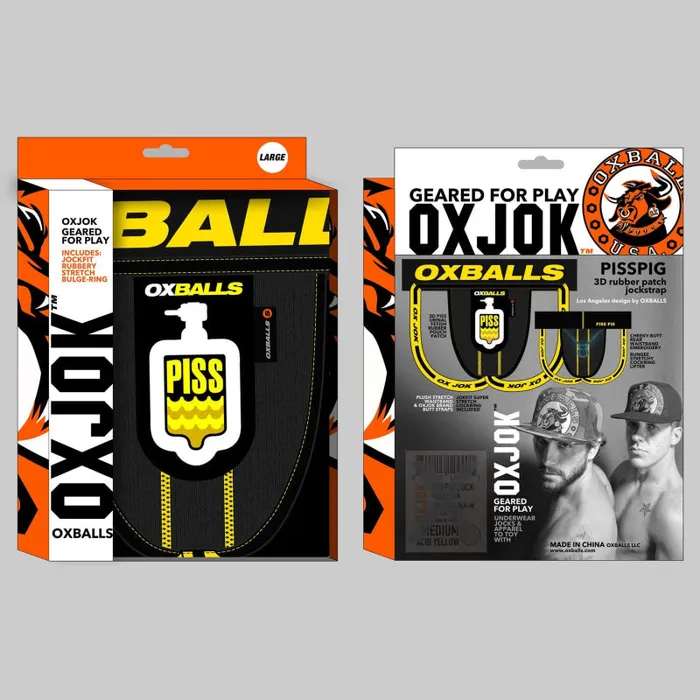 Dildos Oxjok Pisspig 3d Rubber Urinal Patch Pouch Blackyellow Large