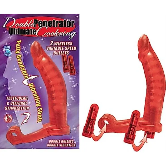 Double Penetrator Ultimate Cockring Red Nasstoys Vibrators
