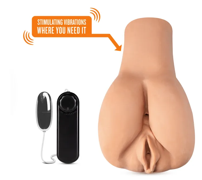Eden Male Sex Toys | Eden Ultra Soft Brown Realistic Ribbed & Snug Pocket Pussy Vibrating Masturbator