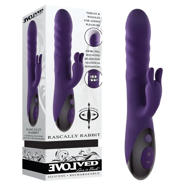 Evolved Vibrators Evolved RASCALLY RABBIT Purple 229 cm USB Rechargeable Rabbit Vibrator ENRS93452 Evolved Vibrators Evolved RASCALLY RABBIT Purple 229 cm USB Rechargeable Rabbit Vibrator ENRS93452