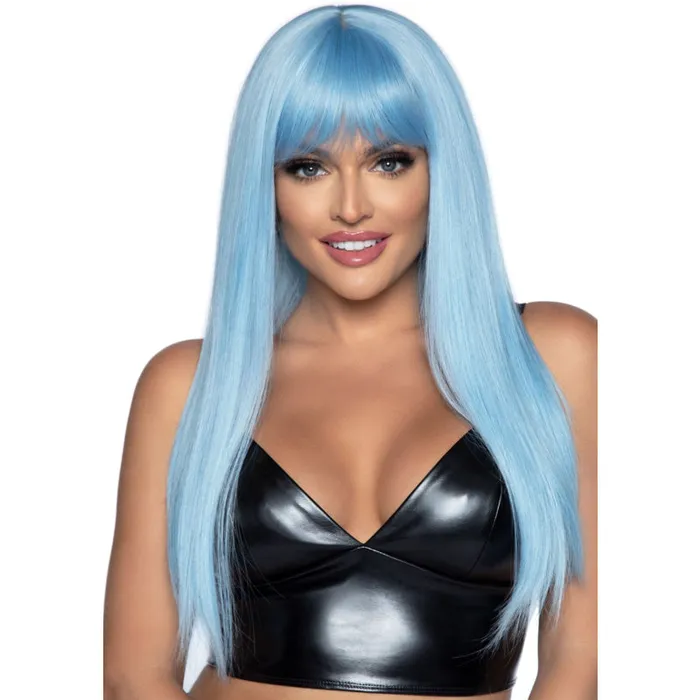 Leg Avenue Anal 24 Inch Long Straight Bang Wig Blue