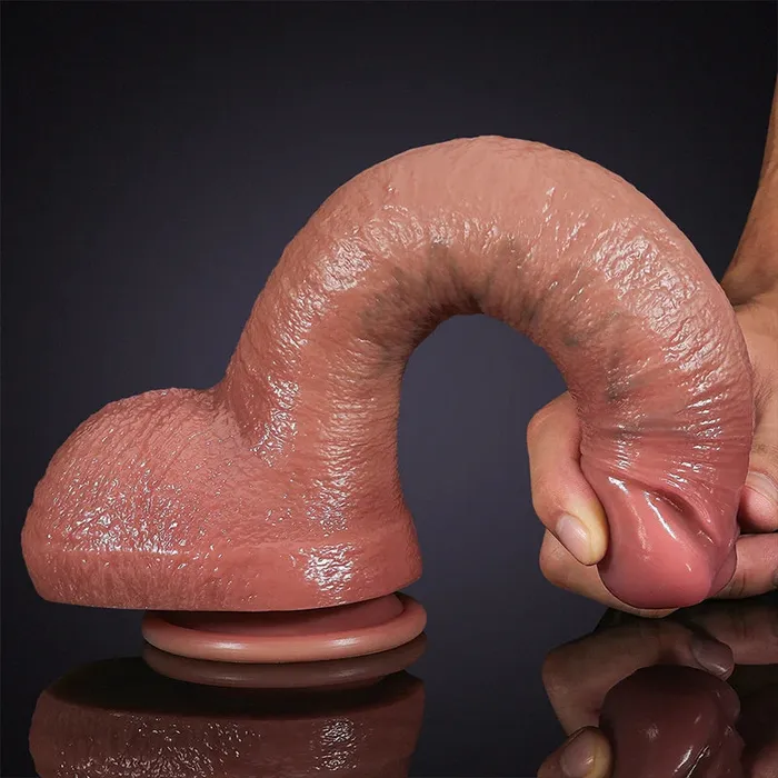 Lovetoyshub Female Sex Toys | 10.24Inch Lifelike Curved Liquid Silicone Dildo