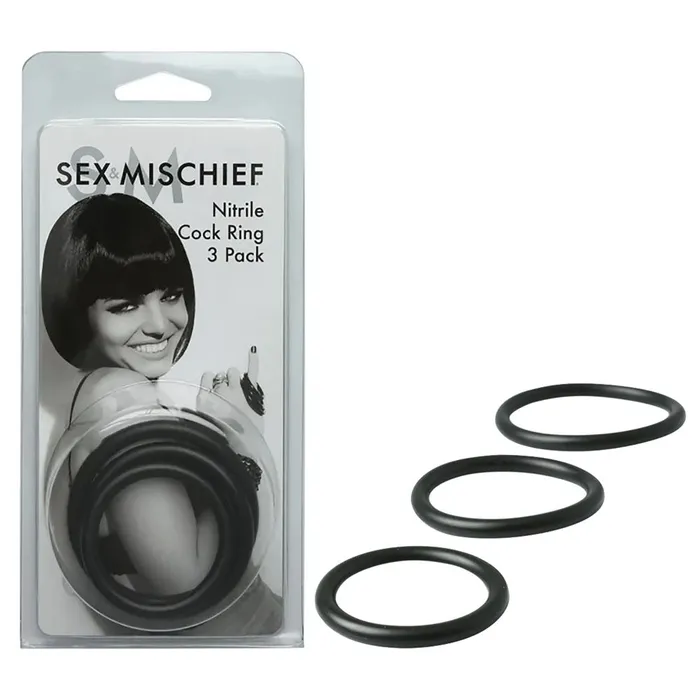 Male Sex Toys Sex Mischief Nitrile Cock Ring 3 Packss10034 Sportsheets