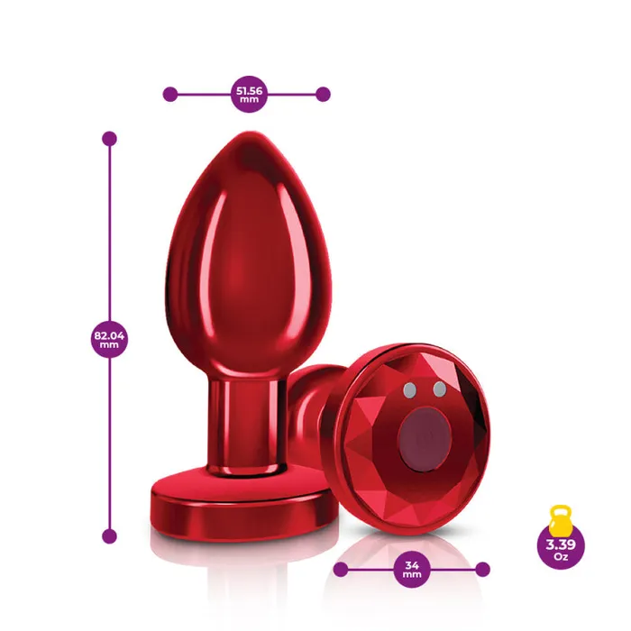MyPleasure Male Sex Toys Cheeky Charms Rechargeable Vibrating Metal Butt Plug With Remote Control Red Medium Preorder Only MyPleasure Male Sex Toys Cheeky Charms Rechargeable Vibrating Metal Butt Plug With Remote Control Red Medium Preorder Only