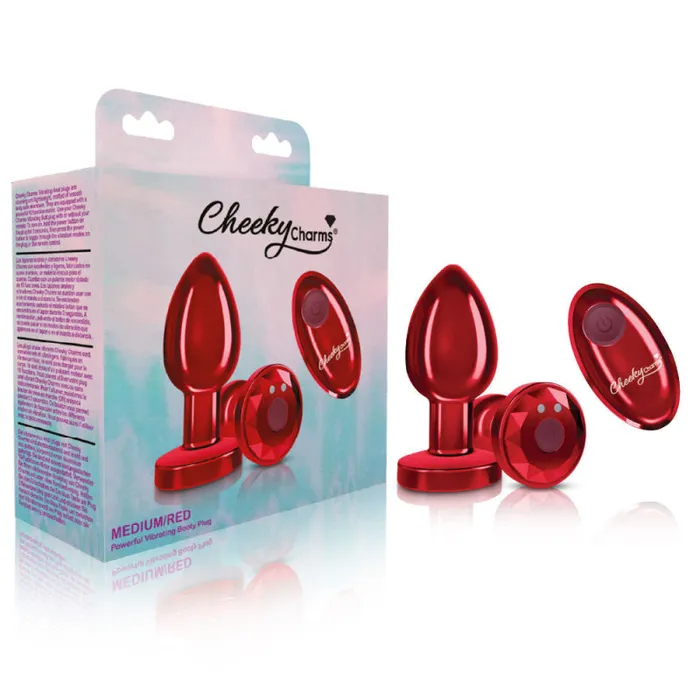 MyPleasure Male Sex Toys | Cheeky Charms - Rechargeable Vibrating Metal Butt Plug With Remote Control - Red - Medium - Preorder Only MyPleasure Male Sex Toys | Cheeky Charms - Rechargeable Vibrating Metal Butt Plug With Remote Control - Red - Medium - Preorder Only