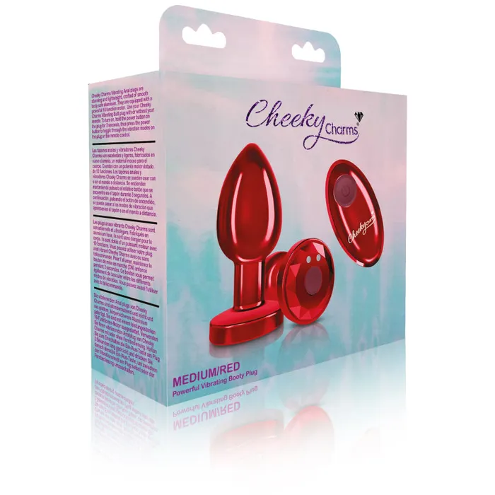 MyPleasure Male Sex Toys | Cheeky Charms - Rechargeable Vibrating Metal Butt Plug With Remote Control - Red - Medium - Preorder Only MyPleasure Male Sex Toys | Cheeky Charms - Rechargeable Vibrating Metal Butt Plug With Remote Control - Red - Medium - Preorder Only