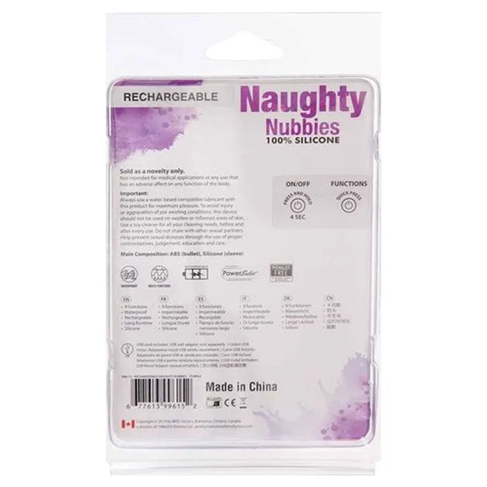 Naughty Nubbies Finger Vibe w Mini Powerbullet Purple | PowerBullet Vibrators
