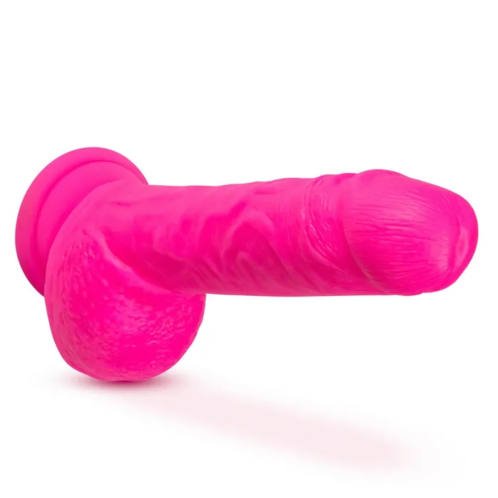 Neo Elite 9in Dual Density Cock W/ Balls Neon Pink | Blush Novelties Dildos Neo Elite 9in Dual Density Cock W/ Balls Neon Pink | Blush Novelties Dildos