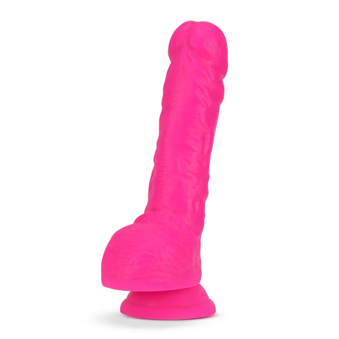 Neo Elite 9in Dual Density Cock W/ Balls Neon Pink | Blush Novelties Dildos Neo Elite 9in Dual Density Cock W/ Balls Neon Pink | Blush Novelties Dildos