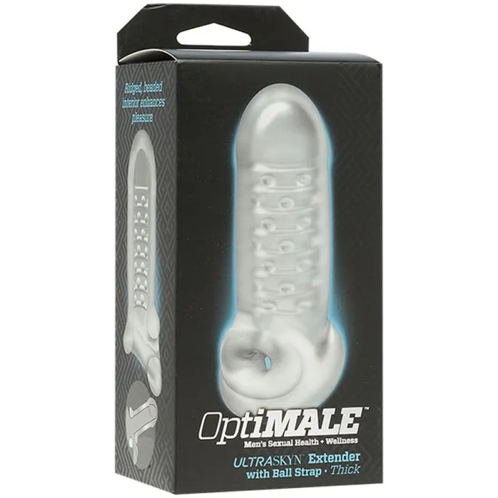 Optimale - Extender With Ball Strap - Thick - Frost | Doc Johnson Female Sex Toys Optimale - Extender With Ball Strap - Thick - Frost | Doc Johnson Female Sex Toys