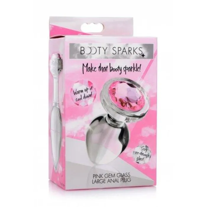 Pink Gem Glass Anal Plug - Large | Xr Brands Booty Sparks Male Sex Toys Pink Gem Glass Anal Plug - Large | Xr Brands Booty Sparks Male Sex Toys