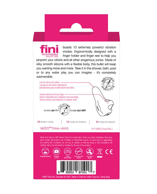 Savvy Co. Vibrators | Vedo Fini Rechargeable Bullet Vibe Pink