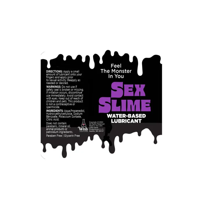 Sex Slime Creature Lube Waterbased Lubricant 2oz Purple Little Genie Vibrators