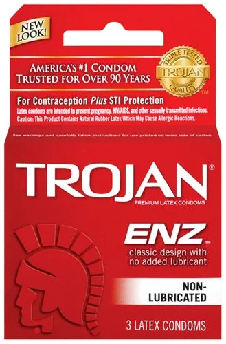 Trojan Enz NonLubricated Condoms 3 Pack Trojan Condoms Enhancers