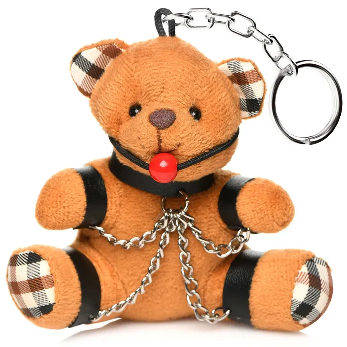 Vibrators Gagged Teddy Bear Keychain XR Brands Master Series