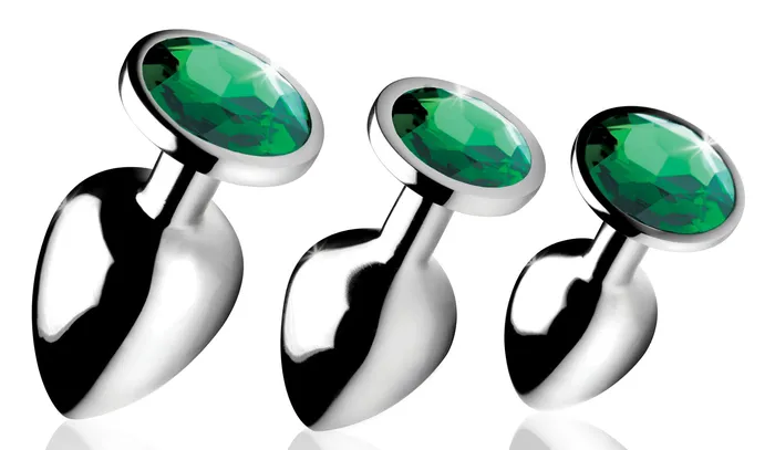 XR Brands Booty Sparks Emerald Gem Anal Plug Set Anal