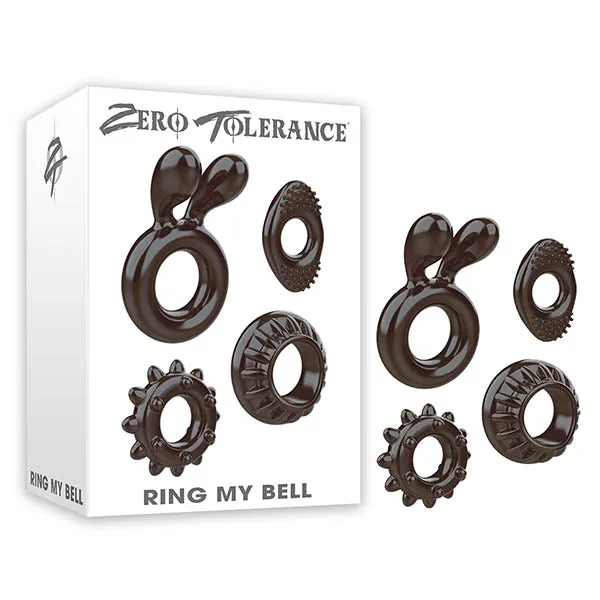 Zero Tolerance Zero Tolerance Ring My Bell Black Cock Rings Set of 4 Anal
