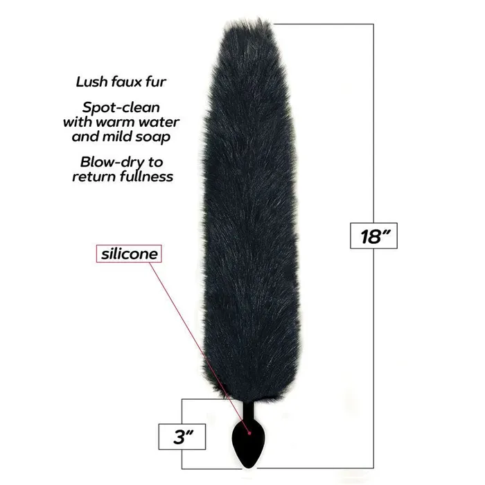 Anal Icon Brands Foxy Fox Tail Silicone Butt Plug Black 46 cm Tail Anal Icon Brands Foxy Fox Tail Silicone Butt Plug Black 46 cm Tail