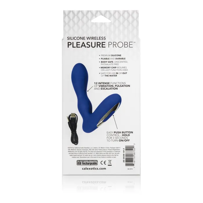 California Exotic Anal Silicone Wireless Pleasure Probe Blue