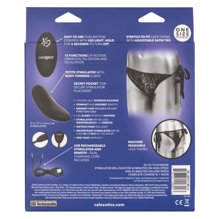 California Exotic Remote Control Lace Thong Set Female Sex Toys