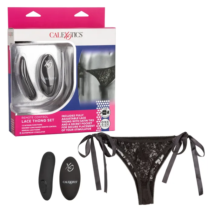 California Exotic Remote Control Lace Thong Set Female Sex Toys