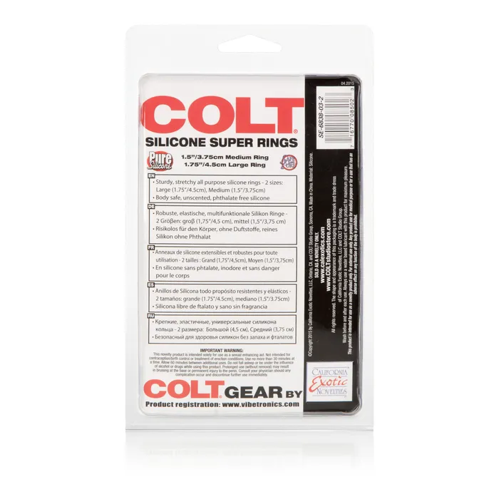 Colt Silicone Super Rings Black California Exotic Anal