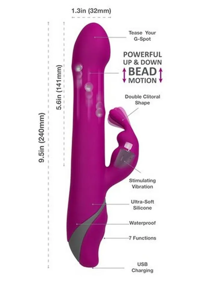 Commotion Rhumba Rechargeable Silicone Rabbit Vibrator Commotion Female Sex Toys