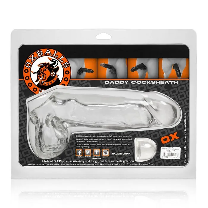 Dildos Oxballs Daddy Cocksheath wBalls Clear Ox Balls