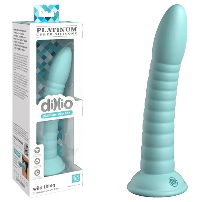 Dillio Platinum Wild Thing Teal Teal 178 cm 7 Dong Pipedream Vibrators