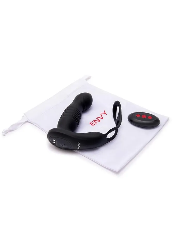 Envy Toys Remote Controlled Thruster Rechargeable Silicone PSpot Vibrator and Dual Stamina Ring Envy Toys Female Sex Toys Envy Toys Remote Controlled Thruster Rechargeable Silicone PSpot Vibrator and Dual Stamina Ring Envy Toys Female Sex Toys