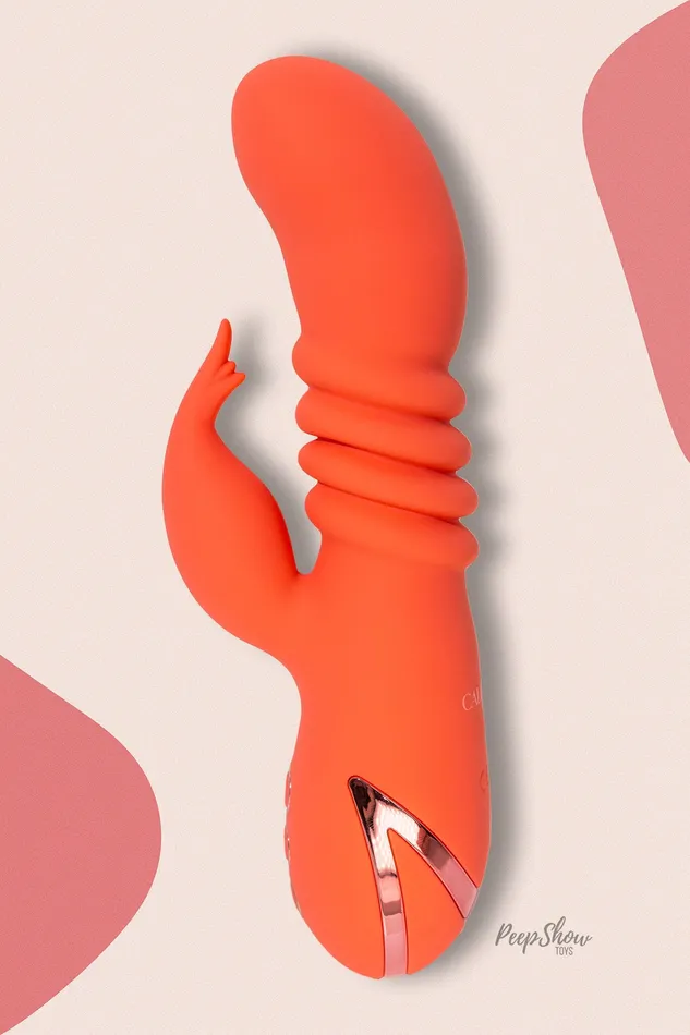 Female Sex Toys CalExotics Orange County Cutie Thrusting Rabbit Vibrator