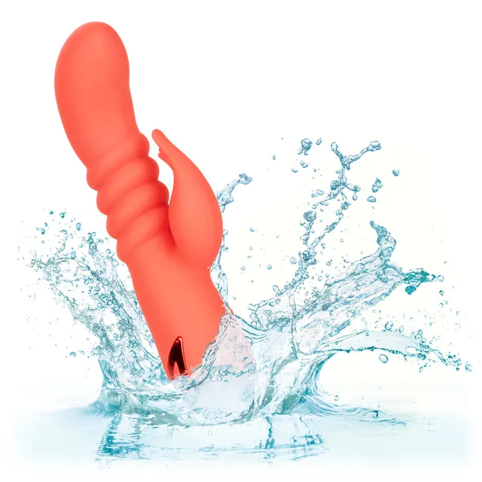 Female Sex Toys CalExotics Orange County Cutie Thrusting Rabbit Vibrator