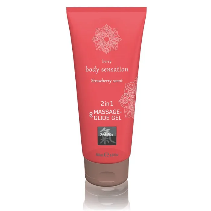 Hot Production Enhancers SHIATSU 2in1 Massage Glide Gel Strawberry Scented 200 ml Hot Production Enhancers SHIATSU 2in1 Massage Glide Gel Strawberry Scented 200 ml