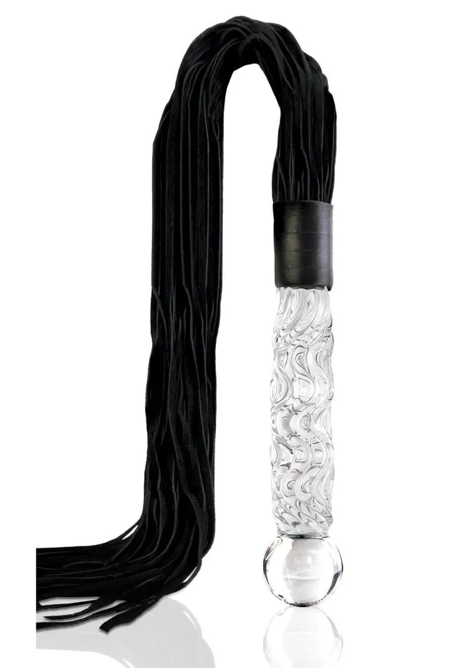 Icicles Female Sex Toys Icicles No 38 Textured Glass Dildo with Flogger Icicles Female Sex Toys Icicles No 38 Textured Glass Dildo with Flogger