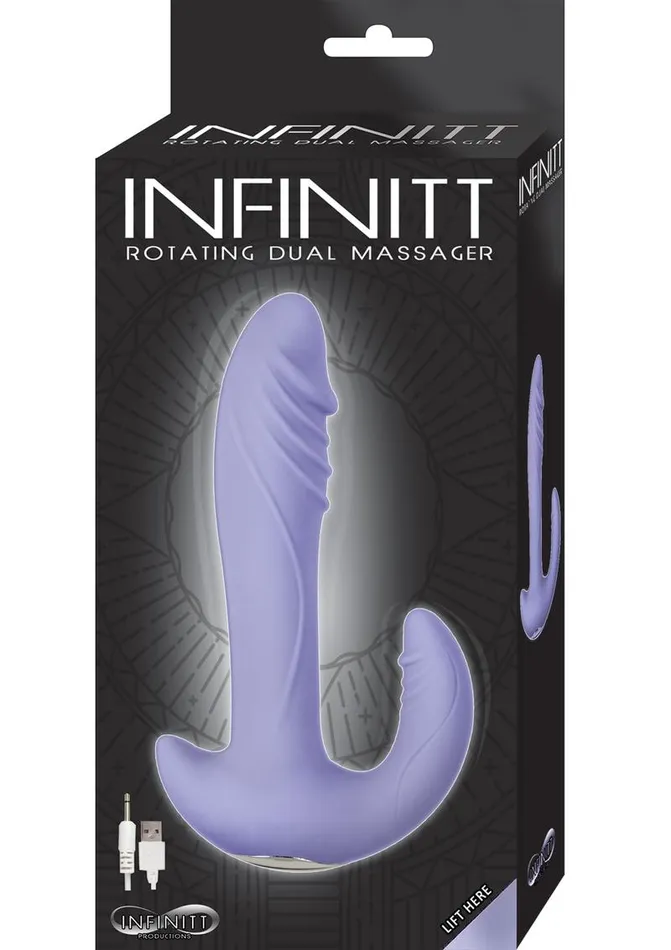 Infinitt Rotating Dual Massager Silicone Rechargeable Vibrator Infinitt Female Sex Toys Infinitt Rotating Dual Massager Silicone Rechargeable Vibrator Infinitt Female Sex Toys