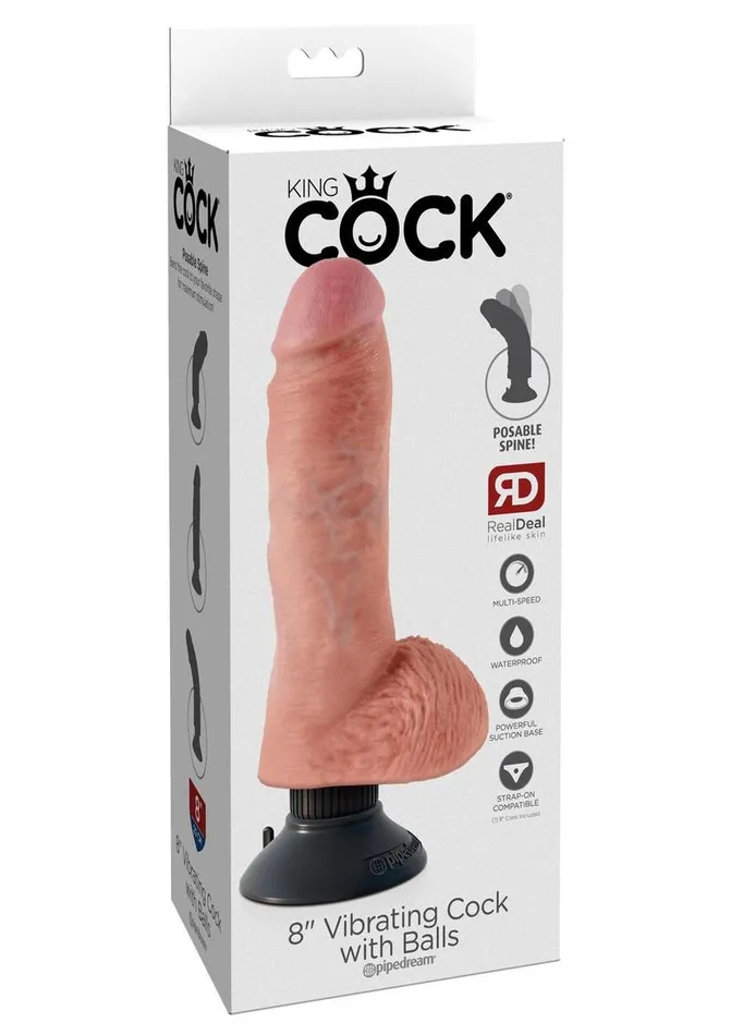 King Cock King Cock Vibrating Dildo with Balls Female Sex Toys King Cock King Cock Vibrating Dildo with Balls Female Sex Toys