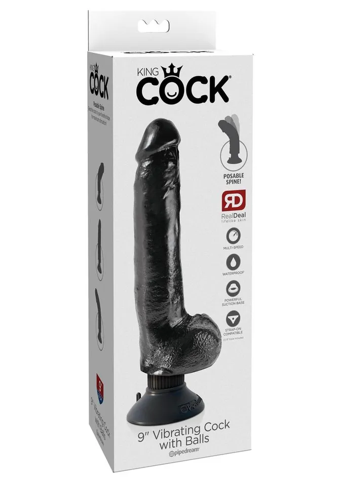 King Cock King Cock Vibrating Dildo with Balls Female Sex Toys King Cock King Cock Vibrating Dildo with Balls Female Sex Toys