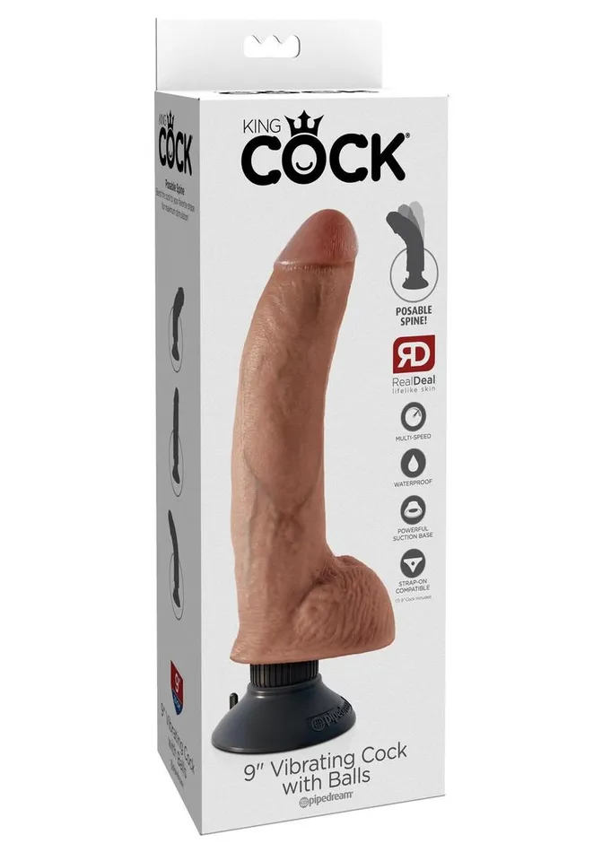 King Cock King Cock Vibrating Dildo with Balls Female Sex Toys King Cock King Cock Vibrating Dildo with Balls Female Sex Toys