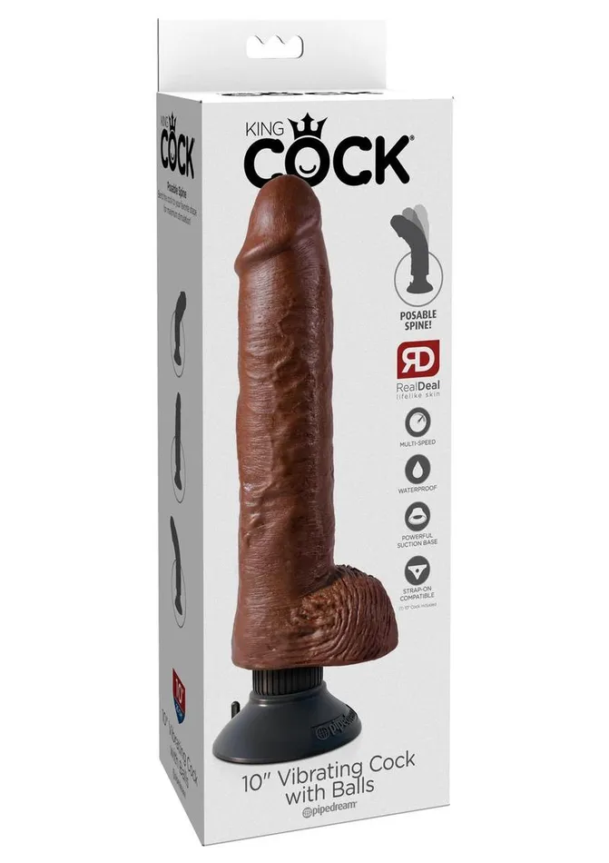 King Cock King Cock Vibrating Dildo with Balls Female Sex Toys King Cock King Cock Vibrating Dildo with Balls Female Sex Toys