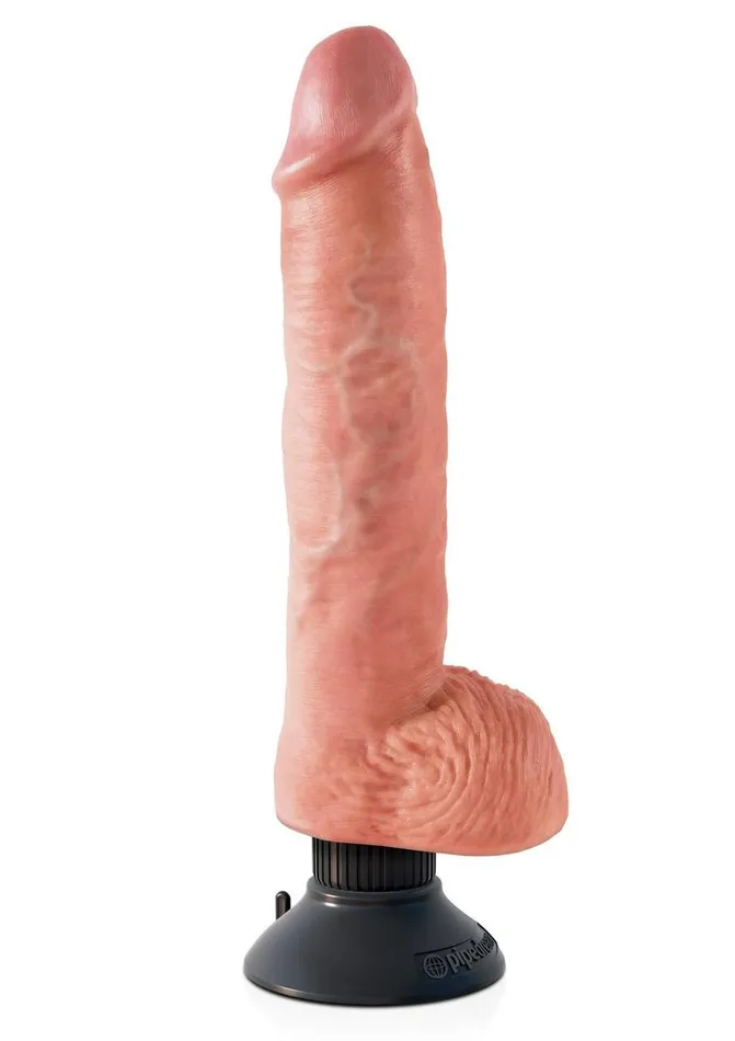 King Cock King Cock Vibrating Dildo with Balls Female Sex Toys King Cock King Cock Vibrating Dildo with Balls Female Sex Toys