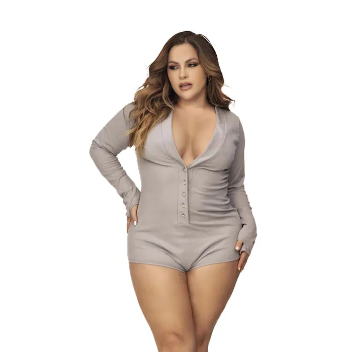 Lounge Long Sleeve Sleep Romper Mapale Male Sex Toys