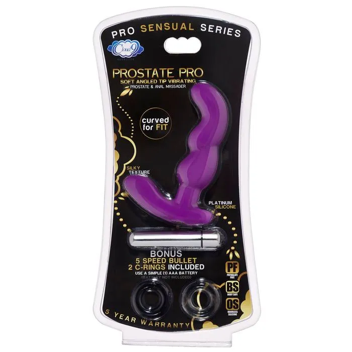 Male Sex Toys Cloud 9 Cloud 9 Prostate Pro Soft Angled Tip Prostate Anal Massager Purple with C Rings Male Sex Toys Cloud 9 Cloud 9 Prostate Pro Soft Angled Tip Prostate Anal Massager Purple with C Rings