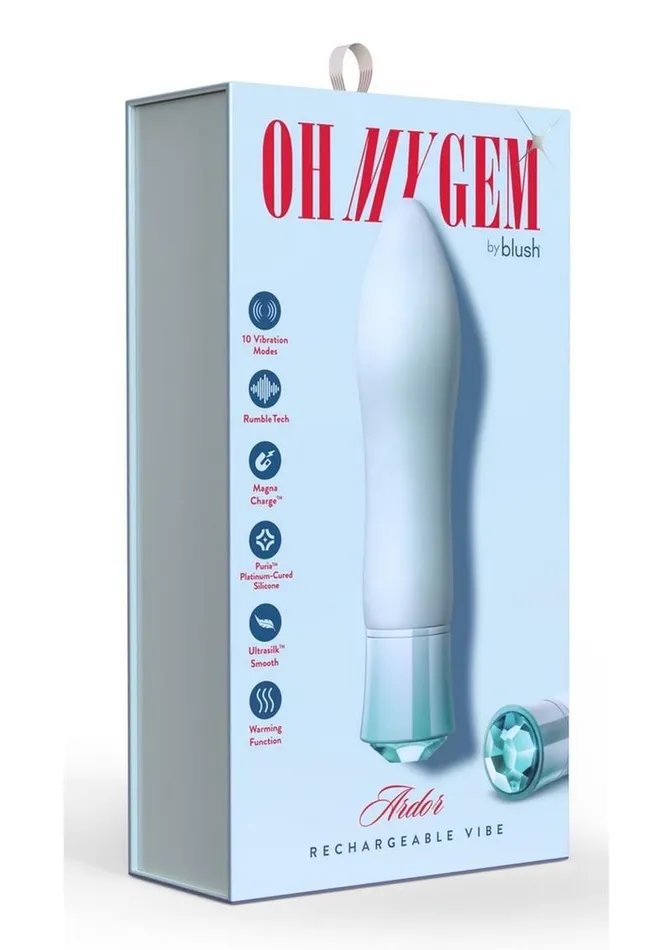 Oh My Gem Female Sex Toys Oh My Gem Ardor Rechargeable Silicone Vibrator Aquamarine