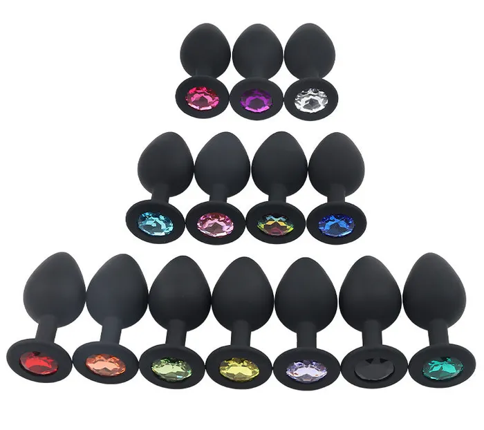 Onion Toy Anal Multiple Sizes Black Color White Jewel Silicone Anal Plug Onion Toy Anal Multiple Sizes Black Color White Jewel Silicone Anal Plug