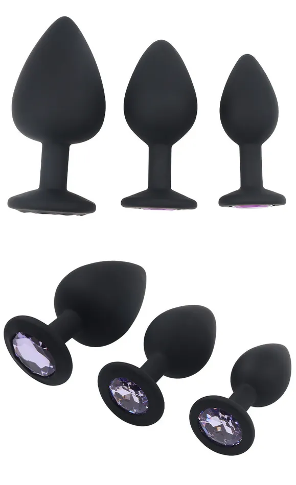 Onion Toy Anal Multiple Sizes Black Color White Jewel Silicone Anal Plug Onion Toy Anal Multiple Sizes Black Color White Jewel Silicone Anal Plug