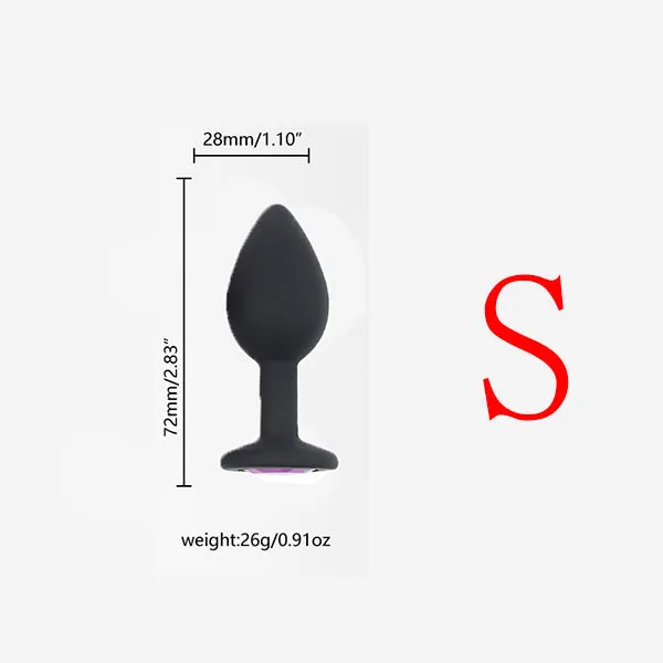 Onion Toy Anal Multiple Sizes Black Color White Jewel Silicone Anal Plug Onion Toy Anal Multiple Sizes Black Color White Jewel Silicone Anal Plug